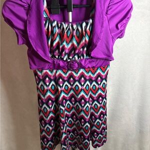 Faded Glory Purple and Multicolor Kids Casual Dress